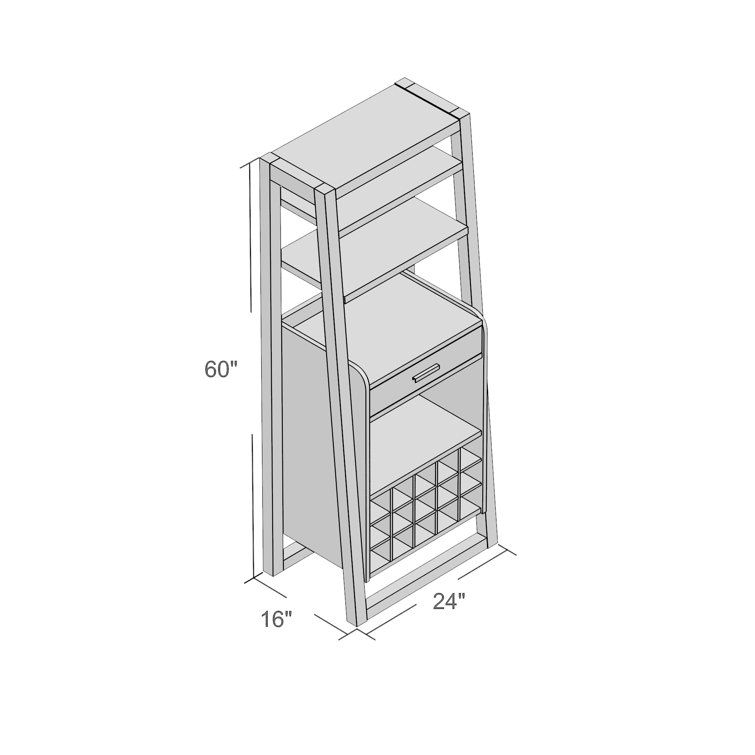Latitude Run Addingrove Home Bar Wine Rack Storage Cabinet